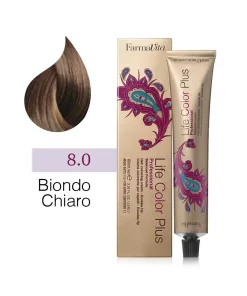 FarmaVita – Life Color Plus Professional – Crema Colorante per Capelli – 8.0 Biondo Chiaro – 100 ml